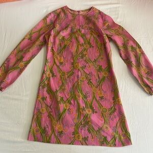 Vintage groovy mod mini dress Liberty print